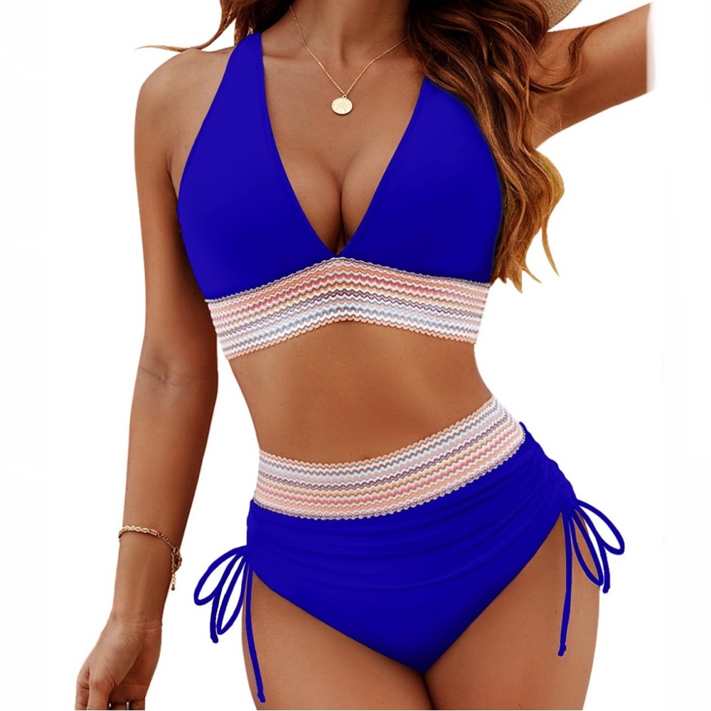 Blooming Jelly Blue High Waisted Bikini